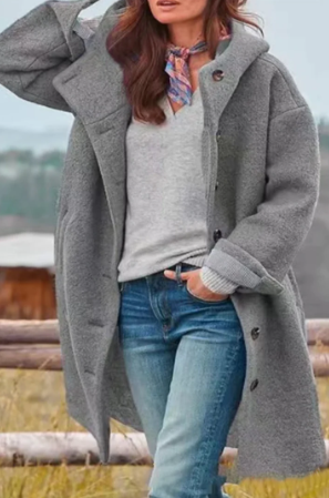 Crista | eleganter einfarbiger mantel für damen