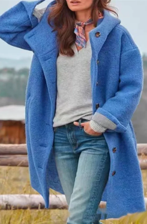 Crista | eleganter einfarbiger mantel für damen